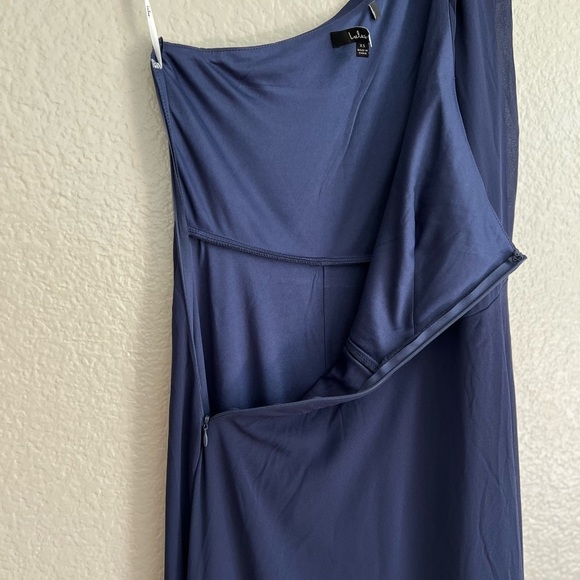 NWOT Glamorous Agenda Navy Blue One-Shoulder Cutout Maxi Dress - Picture 7 of 8